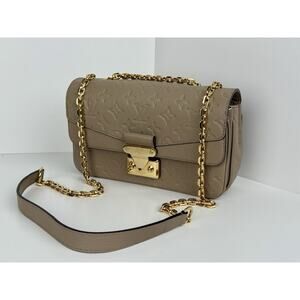 LOUIS VUITTON LV GHW Marceau Momogram Empreinte Beige Leather Shoulder Bag